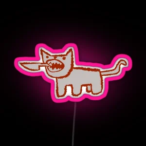 Silly Little Knife Cat RGB Neon Sign