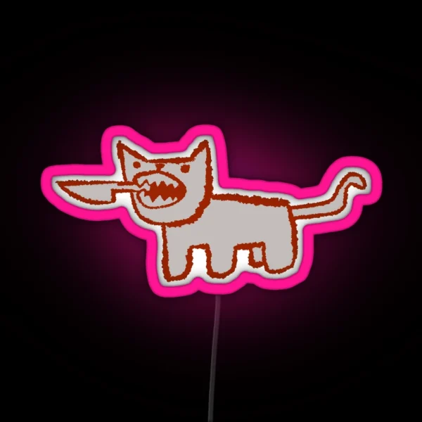 Silly Little Knife Cat RGB Neon Sign