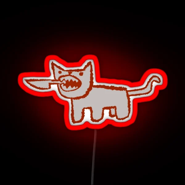 Silly Little Knife Cat RGB Neon Sign