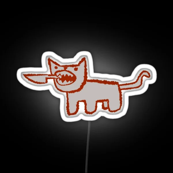 Silly Little Knife Cat RGB Neon Sign