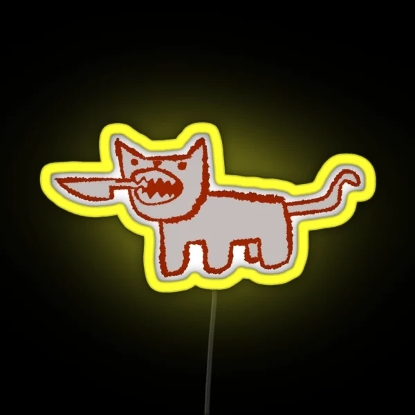 Silly Little Knife Cat RGB Neon Sign