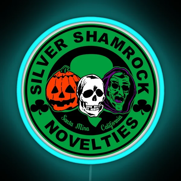 Silver Shamrock RGB Neon Sign