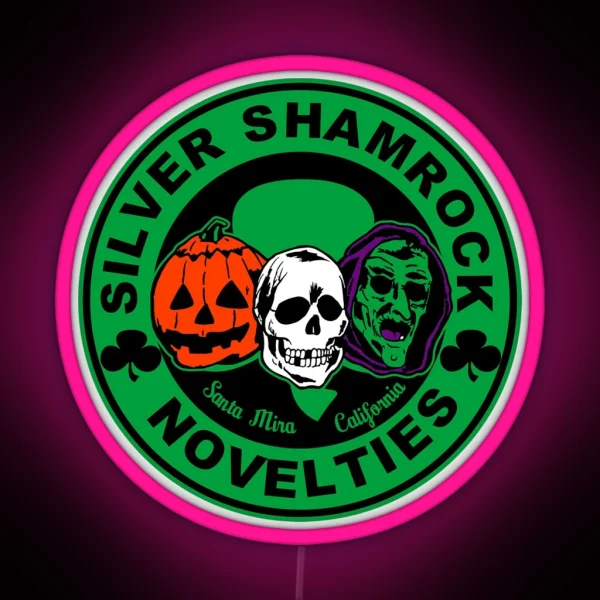 Silver Shamrock RGB Neon Sign