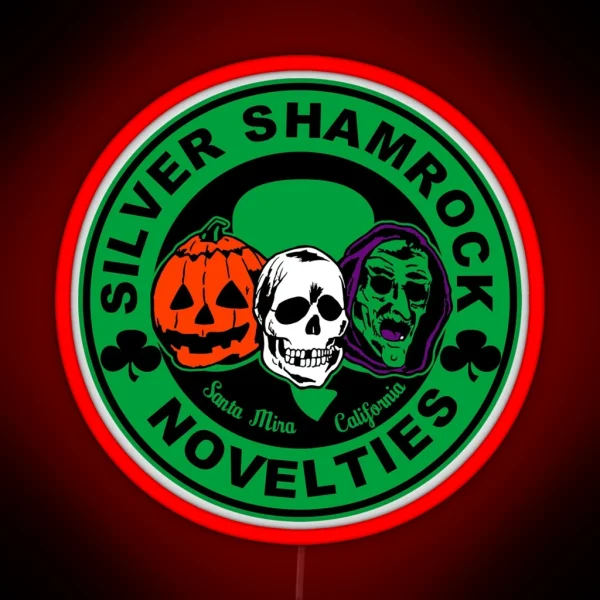 Silver Shamrock RGB Neon Sign