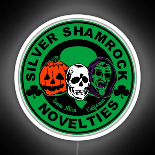 Silver Shamrock RGB Neon Sign