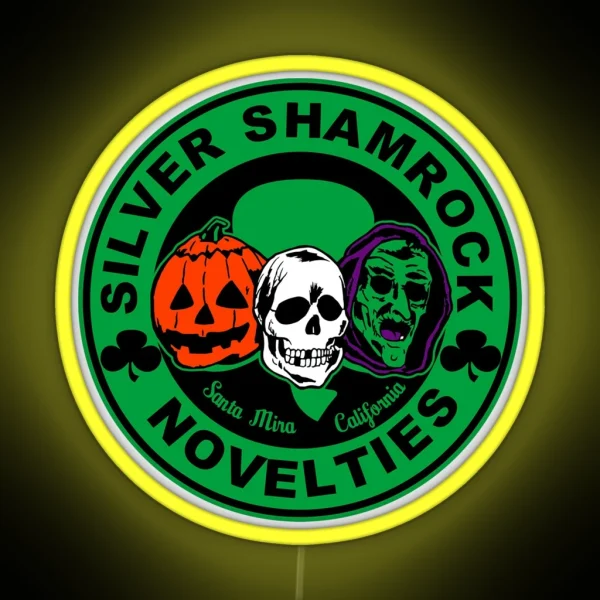 Silver Shamrock RGB Neon Sign