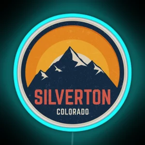 Silverton Colorado Mountain Design RGB Neon Sign