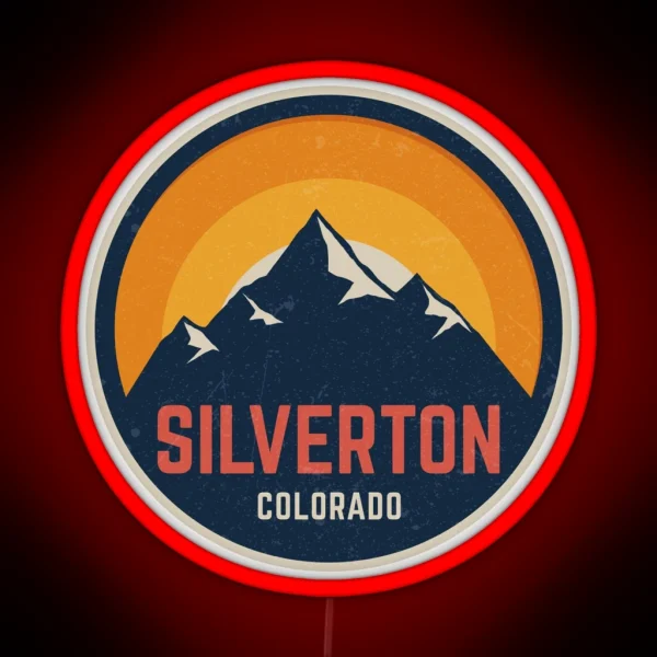 Silverton Colorado Mountain Design RGB Neon Sign