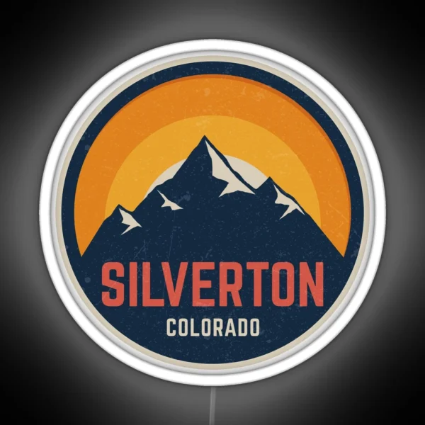 Silverton Colorado Mountain Design RGB Neon Sign