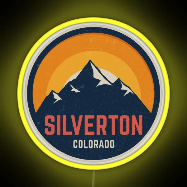 Silverton Colorado Mountain Design RGB Neon Sign