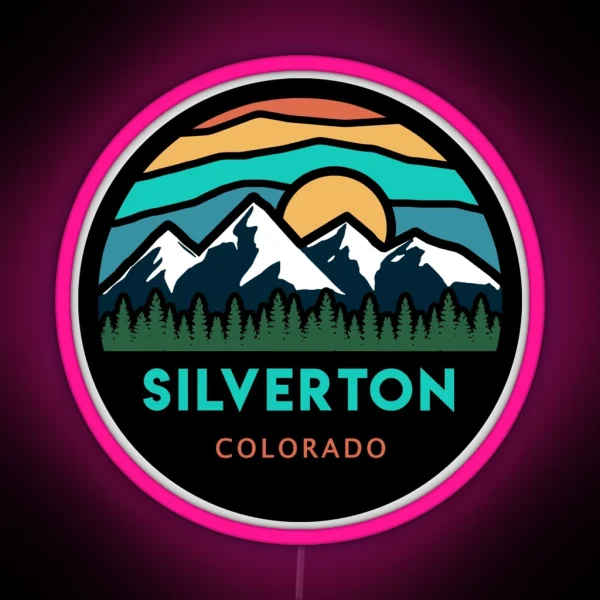 Silverton Colorado Mountain Scene RGB Neon Sign