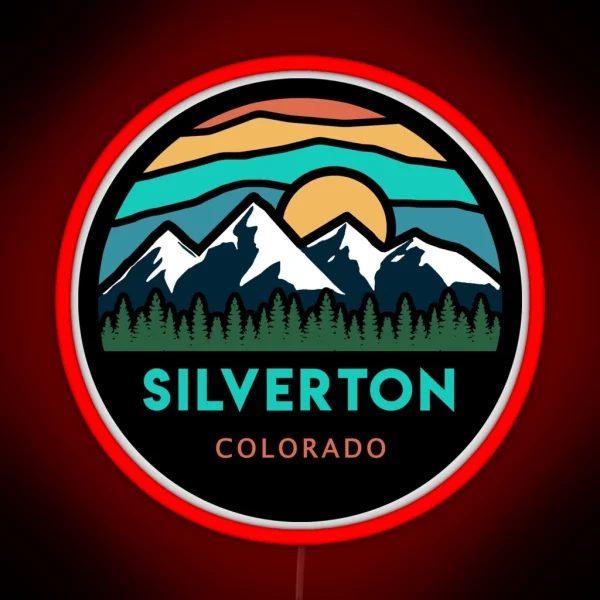 Silverton Colorado Mountain Scene RGB Neon Sign