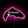 neon sign with fishing in rgb colors, featuring vibrant pink design