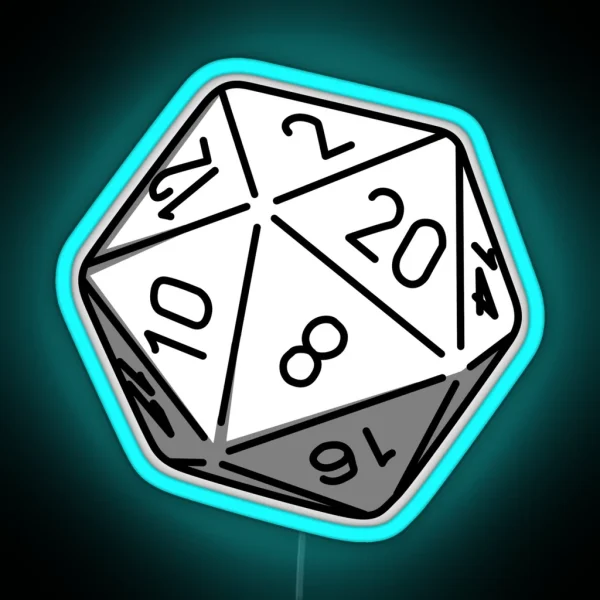 Simple D20 RGB Neon Sign