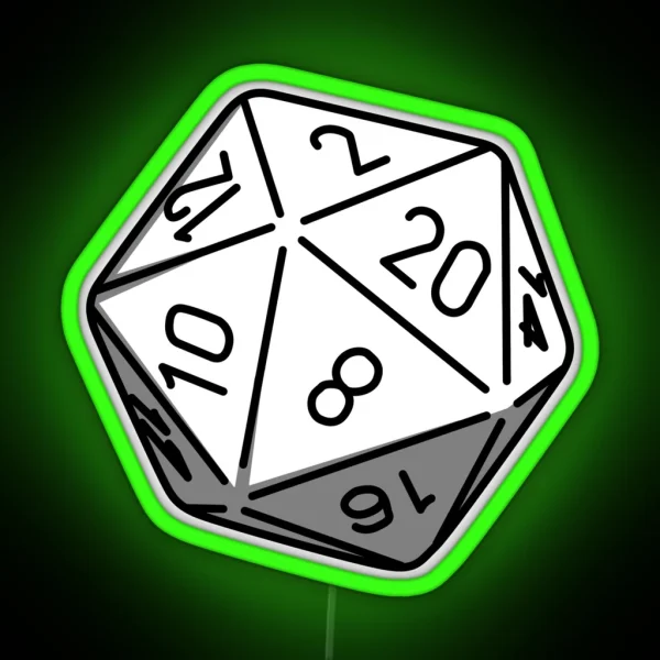 Simple D20 RGB Neon Sign