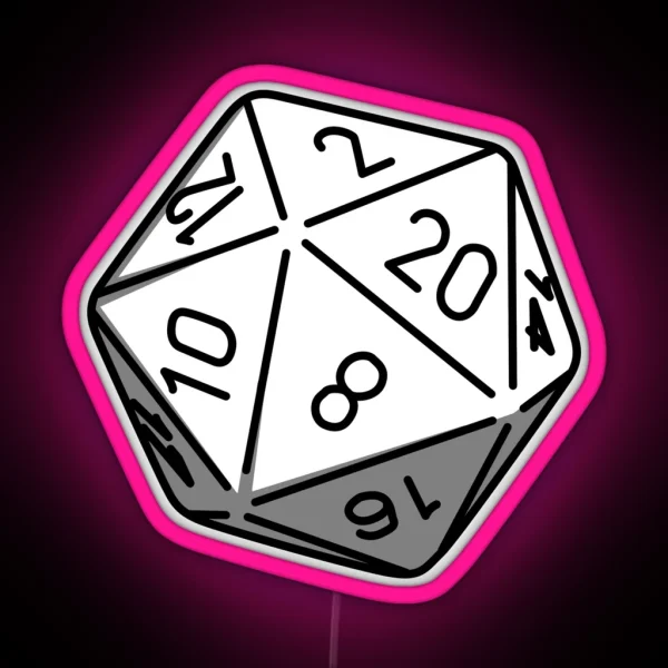 Simple D20 RGB Neon Sign