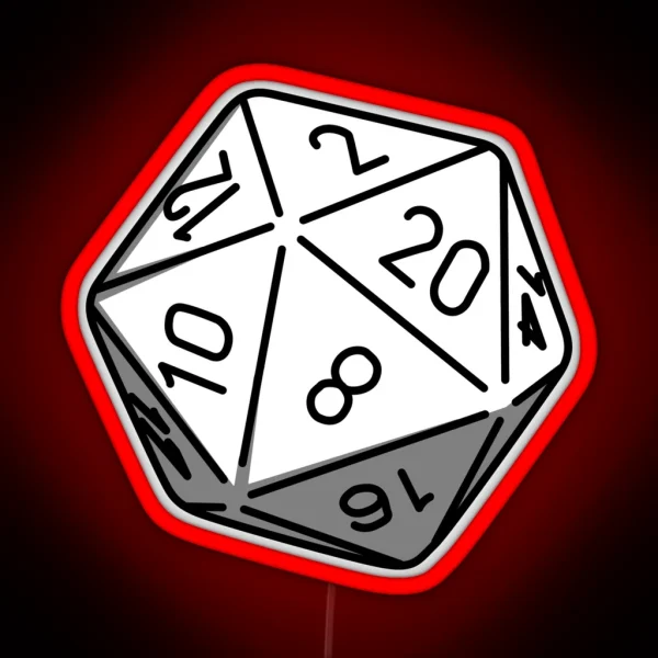 Simple D20 RGB Neon Sign