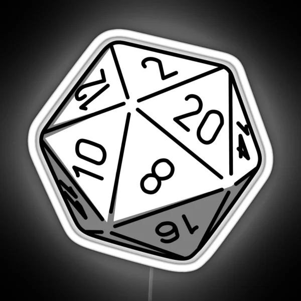 Simple D20 RGB Neon Sign