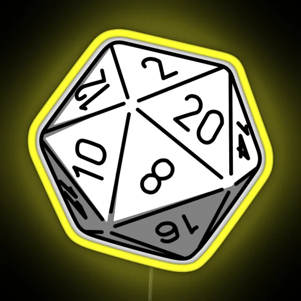 Simple D20 RGB Neon Sign