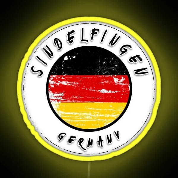 Sindelfingen Germany Vintage Flag RGB Neon Sign