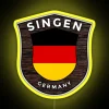 vibrant germany emblem flag neon rgb sign yellow