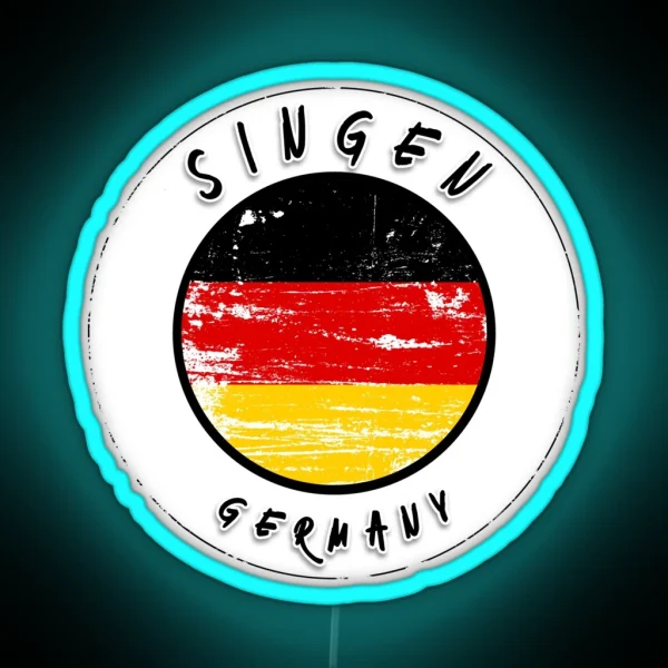 Singen Germany Vintage Flag RGB Neon Sign