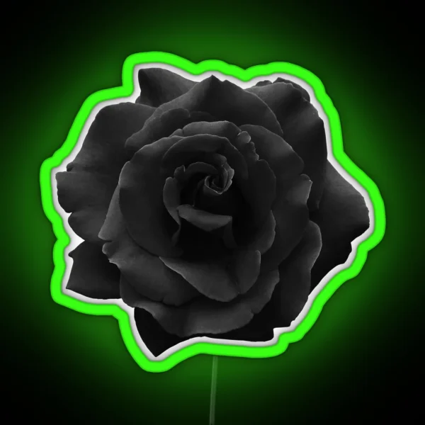 Single Large High Resolution Black Rose RGB Neon Sign