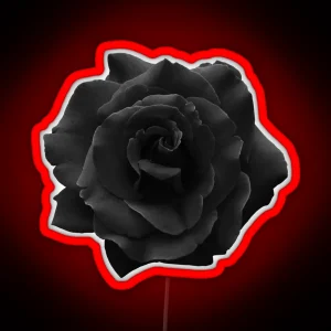 Single Large High Resolution Black Rose RGB Neon Sign