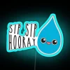neon rgb sip hooray sign blue vibrant decorations party celebration