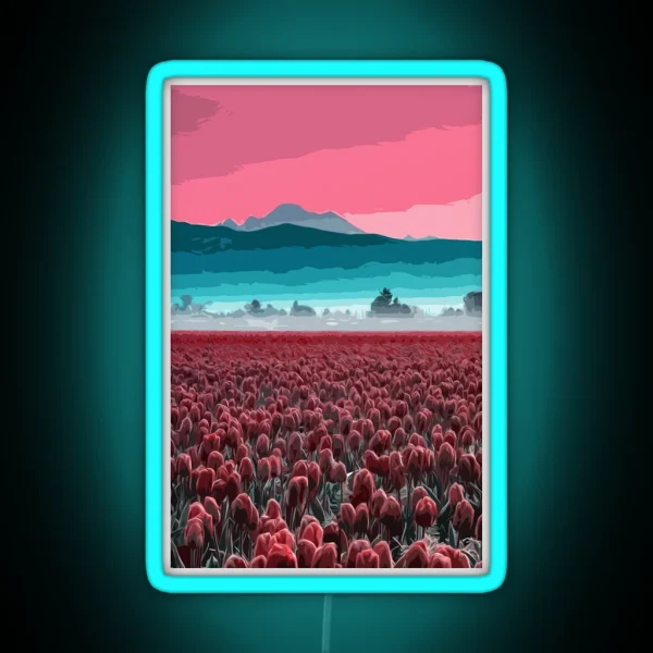 Skagit Valley Tulip Fields RGB Neon Sign