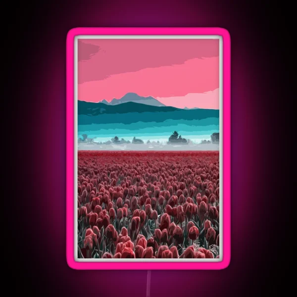 Skagit Valley Tulip Fields RGB Neon Sign