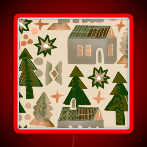 Skandi Style Christmas Pattern RGB Neon Sign