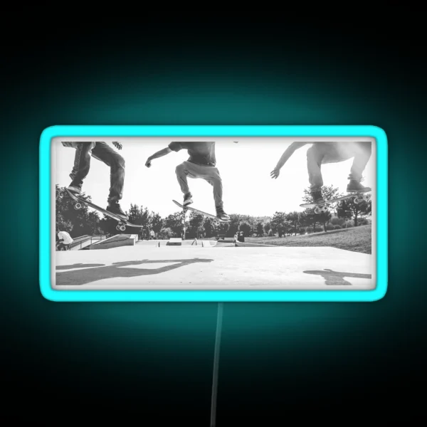 Skate Bro S Skate Culture Skaters Sk8 Kick Push RGB Neon Sign