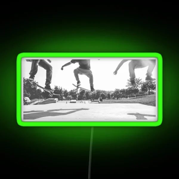 Skate Bro S Skate Culture Skaters Sk8 Kick Push RGB Neon Sign