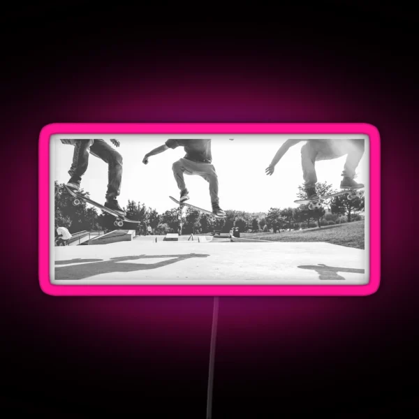 Skate Bro S Skate Culture Skaters Sk8 Kick Push RGB Neon Sign
