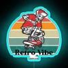 vibrant rgb neon sign displaying skate culture themes with bold streetwear designs and urban lifestyle aesthetics.
