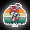 skate culture vibrant rgb neon sign stylish skateboarding lifestyle