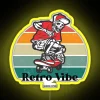 Neon Skate Culture Sign with Yellow Lighting.