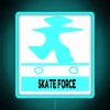 skate force neon rgb sign - skateboarding blue design