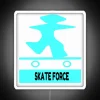 rgb neon skate force sign - skateboard culture