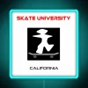 skate university neon sign rgb blue skateboarding graphics