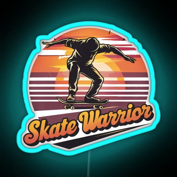 Skate Warrior For Skate Enthusiasts RGB Neon Sign