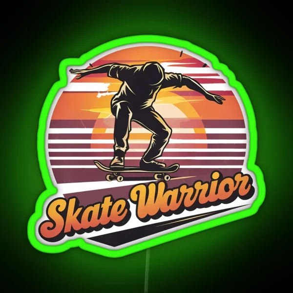 Skate Warrior For Skate Enthusiasts RGB Neon Sign