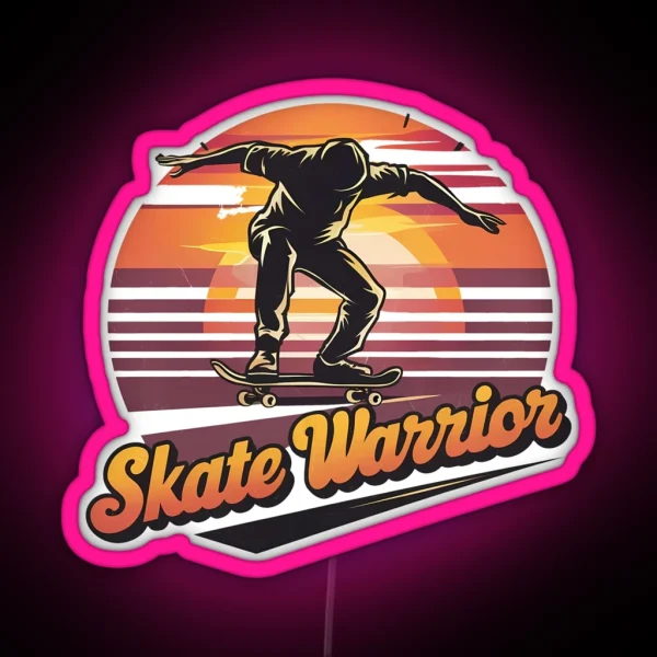 Skate Warrior For Skate Enthusiasts RGB Neon Sign