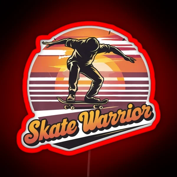 Skate Warrior For Skate Enthusiasts RGB Neon Sign