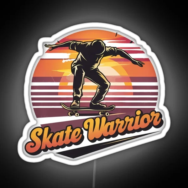 Skate Warrior For Skate Enthusiasts RGB Neon Sign