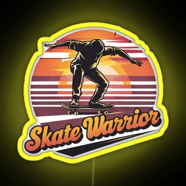 Skate Warrior For Skate Enthusiasts RGB Neon Sign