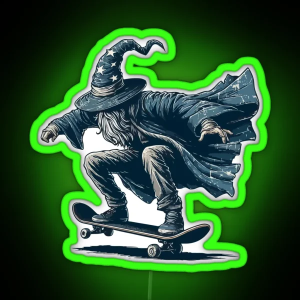 Skate Wizard RGB Neon Sign