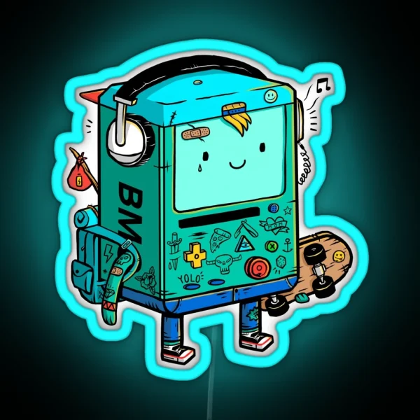 Skater BMO RGB Neon Sign