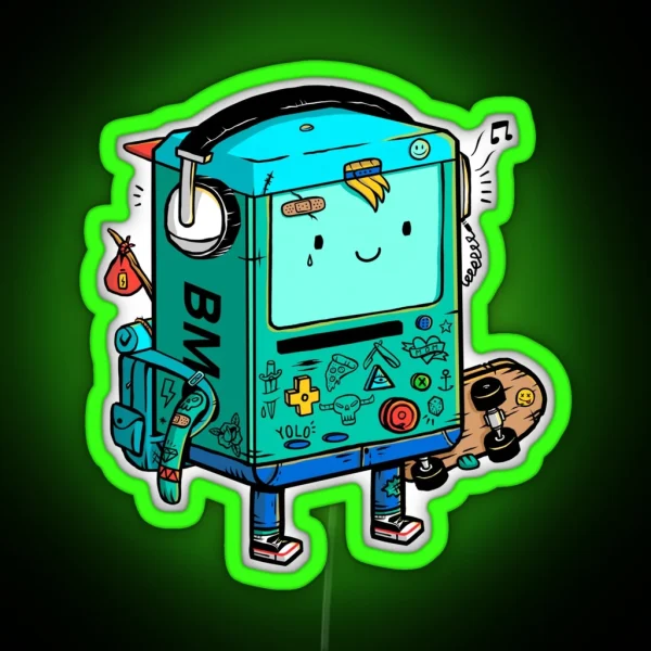 Skater BMO RGB Neon Sign